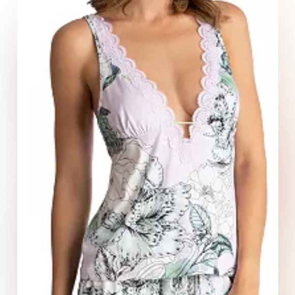 NWT Linea Donatella Purple Palm Garden Cami - Picture 2 of 6